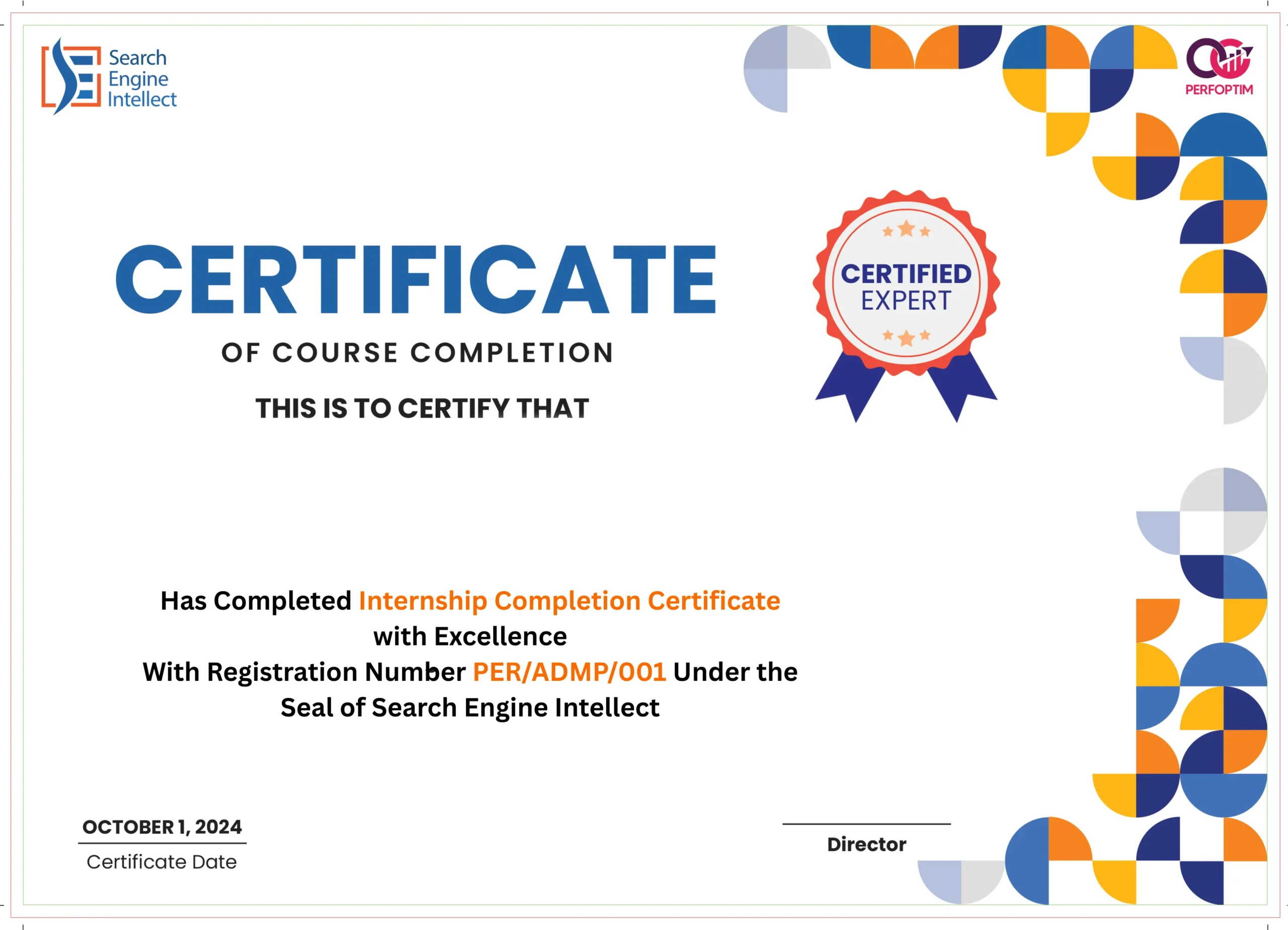 Search Engine Intellect Certificate